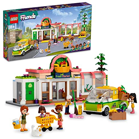 LEGO Friends Organic Grocery Store 41729, Supermarket Toy Shop for Girls and Boys 8 Plus Years Old, Playset with Truck & 4 Mini-Dolls