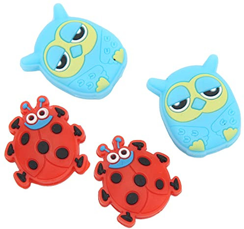 Pasamer Tennis-Dämpfer, angenehme Haptik reduzieren die Leitung Tennisschläger-Stoßdämpfer für Sport Roter Marienkäfer 2.7cm/1.06in Eule 2.8cm/1.1in