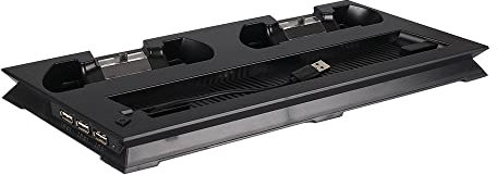 Station verticale de ventilateur de refroidissement pour PS4 Slim, station de charge de contrôleur double et base de ventilateur de refroidissement double avec hub USB, accessoires de console.