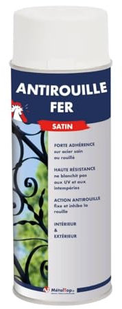 Metaltop - Antirouille Fer - Noir signalisation - RAL 9017 - Bombe 400mL