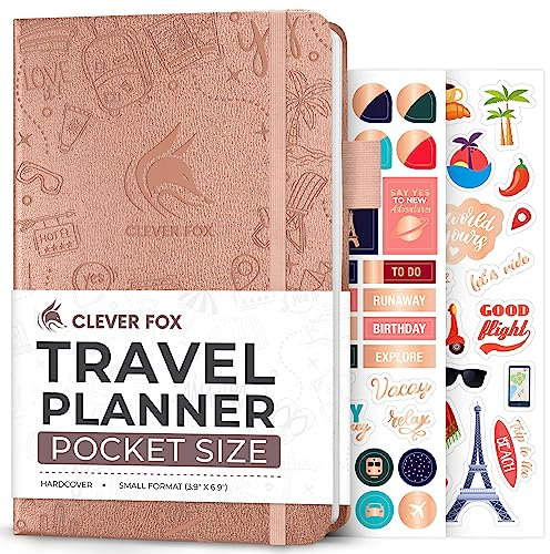 Clever Fox Reisetagebuch – Urlaubsplaner mit Budgetplan, Packliste, Ausgaben-Tracker & Reisetagebuch – Reiserouten-Organizer für Frauen, Männer & Paare – Taschenformat, Roségold, 2019