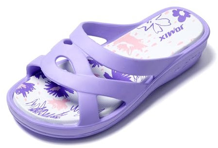 JOMIX Ciabatte Donna Estive Comode Gomma Plastica Pantofole Casa Mare Spiaggia Piscina Doccia Fascia Aperte SD8258 (Viola, 39)