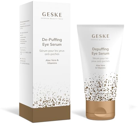 GESKE De-Puffing Eye Serum | Gegen Augenringe & geschwollene Augen | Aloe Vera Serum | Glättet die Augenpartie | Vegane Formel ohne Tierversuche | Ergänzt GESKE SmartAppGuided™ Devices