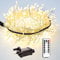 RESNICE Cluster Fairy Lights 10FT Firecracker String Lights 100 LEDs Warm White Plug in Indoor Silver Wire String Lights with Remote for Christmas Tree,Plant,Garden,Patio,Backyard