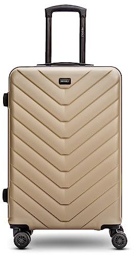 REDOLZ Hartschalen Koffer Damen/Herren | Leichter Trolley 45 x 25 x 67 cm - hochwertiges ABS Material | 4 Doppelrollen & TSA-Schloss (Essentials 07)