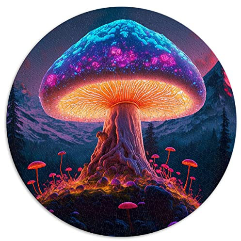 1000 Teile Rundpuzzle EIN magischer Pilz Kreative Rundpuzzles für Erwachsene und Kinder Papppuzzles Einzigartige Herausforderungsspiele (Größe 67,5 x 67,5 cm)