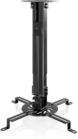 PUTORSEN Support de Plafond pour projecteur Universel Rotatif et inclinable avec Tige d'extension de 380 à 580 mm jusqu'à 13,5 kg avec Gestion des câbles