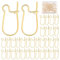 CREATCABIN 50Pcs 18K Gold Plated Brass Earrings Hook Ear Wire Hoop Dangle Earring Findings Earwire Connector for DIY Jewelry Making Man Women Earring Accessories 19 x 9 x 4 mm