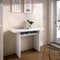 Dmora - Table Extensible Rodella, Console Extensible auxiliaire Multiposition, Table à Manger Pliante avec Plateau Rabattable, 110x33 / 66h75 cm, Blanc