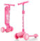 COSTWAY Kinder Roller klappbar, Kinder Scooter mit PU LED Rädern & Hinterbremse, Tretroller höhenverstellbar, Cityroller Kickscooter für Jungen und Mädchen ab 3 Jahren (Rosa)