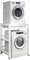 Washing Machine Stacking Kits Drum Washing Machine Cabinet with Height Adjustable Stacking Kit for Washer and Dryer 400KG Load Capacity Over Washer Machine Storage Unit (White, White Leg)