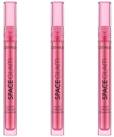 Catrice Space Glam Liquid Chrome Eyeshadow, Lidschatten, Nr. 020, Mehrfarbig, langanhaltend, sofortiges Ergebnis, vegan, ohne Mikroplastikpartikel, Nanopartikel frei, ohne Parfüm, 3er Pack (3x2.2ml)