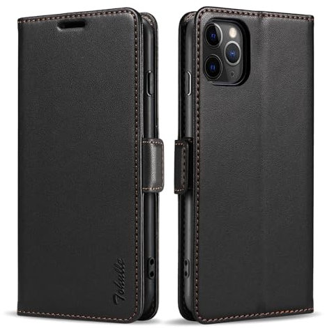 TOHULLE Wallet Case for iPhone 11 Pro, Premium Flip PU Leather Case RFID Blocking Card Holder Magnetic Closure Kickstand Protective Phone Case Cover for iPhone 11 Pro - Black