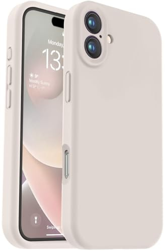 Vooii Compatible with iPhone 16 Case, Liquid Silicone Upgrade [Camera Protection] [Fit for Battery Charger Cases] Shockproof Phone Case for iPhone 16 6.1 inch - Stone