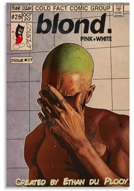 Gufatoo Frank Ocean-Poster, Blond, Musikalbum, Comics, Musikposter für Zimmer, ästhetische Leinwand, Wandkunst, Schlafzimmerdekoration, 40 x 60 cm