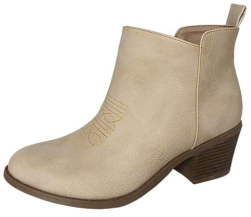 offerte Stivaletto Donna Stivaletti Donna Tacco Alto Plateau Stivali Texani Donna Pelle Stivali Texani Donna Estivi con Tacco Cowboy Stivali Alti Senza Tacco Donna