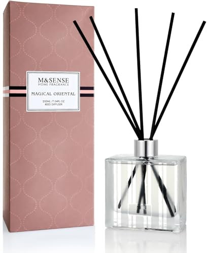 M&SENSE Duftstäbchen Set, 200ml Orientalische Frostkiefer & Zen-Nebel Duft, Aroma Diffuser mit 7 Stäbchen, langanhaltender Raumduft für Badezimmer, Regal, Geschenkidee für Sie, MSRD0103