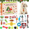 Hunde Adventskalender 2025, Weihnachtskalender 2025 Hundespielzeuge, 24 Tage Weihnachts Countdown Hund Interaktives Spielzeug,Hundehalstuch Knochenspielzeug Hunde Weihnachten Geschenk