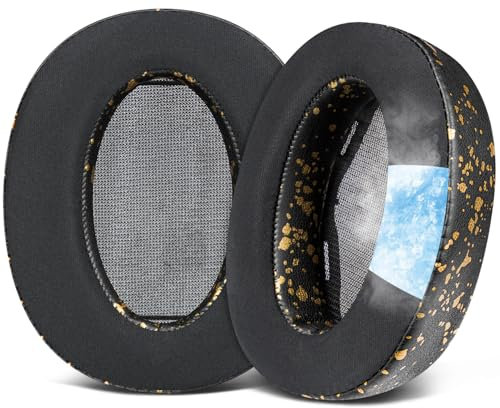 SOULWIT Cooling Gel Replacement Earpads for Sony WH-H910N H910 h.Ear on 3 Wireless Noise-Canceling Headphones, Ear Pads Cushions with Noise Isolation Foam - Black Gold