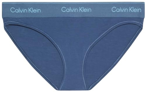 Calvin Klein Women’s Bikini Briefs with Logo Waistband, Blue (Dark Denim), XS