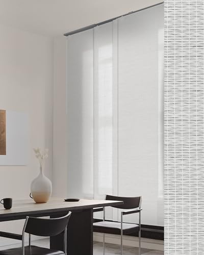 GoDear Design Verstellbare Vertikaljalousien für große Fenster, Paneelschienen für Schiebetüren, Raumteiler, ausziehbare Schiene von 116,3 cm bis 218,4 cm B, zuschneidbare Flächenvorhänge bis 243,8 cm
