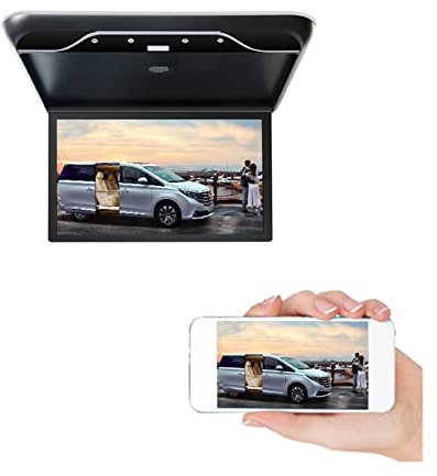 Reposacabezas del coche, Monitor de coche de 19 pulgadas, pantalla LCD HD, reproductor de vídeo for coche, 1080P, pantalla de montaje en techo de automóvil, enlace de TV Multimedia portátil,La pantal