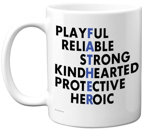 Stuff4 Dad Gifts - Family Acronym Mug - Happy Birthday Gifts for Father from Son Daughter, Wordplay Birthday Fathers Day Presents, 11oz Ceramic Dishwasher Safe Premium Mugs