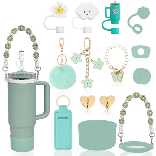 LUOJINYI Stanley Cup Accessories, accessoire stanley cup,stanley quencher accessoire pour Coupe Stanley, Accessoires pour Coupe Stanley 800 ML - 1100 ML (Les Tasses ne Sont Pas Incluses) (Vert)