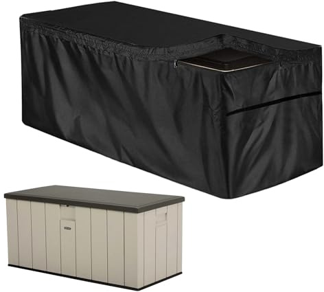 Auflagenbox Schutzhülle - Gartenbox Abdeckplane | Gartentruhe Schutzplane | Schutzplane Abdeckhaube | Kissenbox Abdeckung | Garten Kissentruhe Abdeckung | Allzwecktruhe Gartenbox Schutzhaube