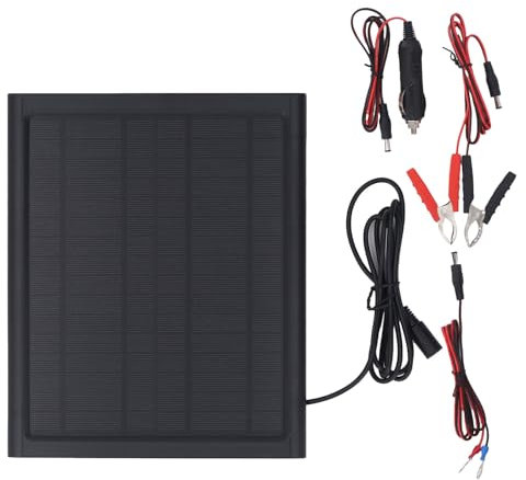 Solar Panel Charger 6W 16V Portable Solar Battery Maintainer Kit for Car Motorcycle Boat RV Trailer Snowmobile Double Color Indicator for Sunlight