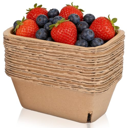 Gatuida 20 Stück Teiliges Papierpulp Obsttablett Vielseitiger Aufbewahrungskorb für Erdbeeren und Gemüse für Dekoration Langlebig und
