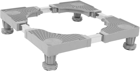 Adjustable Appliance Base with Wheel Brake for Laundry Machines | Anti-vibration Support, Stainless Steel and Plastic Build, Heavy Duty Feet for Mini Fridge Stand