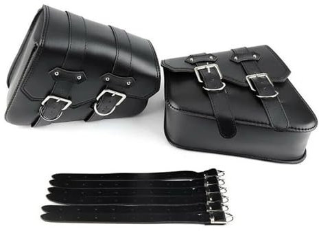 Satteltaschen 2Pcs Universal Motorrad Satteltasche PU Leder Satteltasche Gepäck Aufbewahrungstasche Tasche Links Und Rechts Sturzbügeltaschen