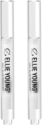 Ellie Young Press on Nail Glue Remover, Nail Glue Removal Pen 5ml, Nourishes Nails While Removing, Acetone-Free & Gentle, Infused with 5% Vitamin E (2pcs)