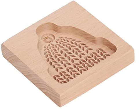 OIFAODAO, Plätzchenformen aus Holz, Kekse, Plätzchenform, geschnitzter Plätzchenausstecher, Lebkuchen-Keks-Pressstempel, Prägeform in Form einer Weihnachtsmütze ,Ausstechformen