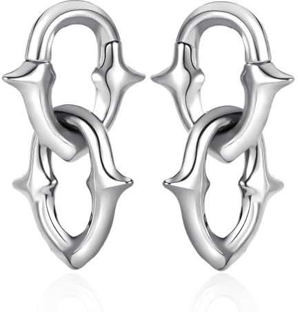DOEARKO Ohr Gewichte 1 Paare Ohr Flesh Tunnel Ear Weights Hangers Kette Edelstahl Ohrstöpsel Tunnel Ohr Piercing Gestreckte Schmuck 4mm Silber
