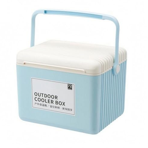 Colcolo Glacière Isotherme Extérieure Conteneur Thermique Rigide Boîte Isotherme Coffre Réfrigérant 13L Matériaux avec Poignée de Transport Verrouillable, Bleu Oxygène