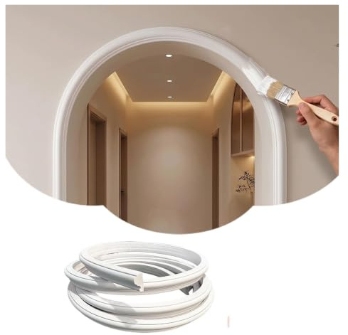 SXEVZOO Moldura de pared curva/arco, moldura decorativa de PVC flexible | Se puede pintar para puertas y ventanas redondeadas.(W 3cm(1 1/4),L7m/23ft)