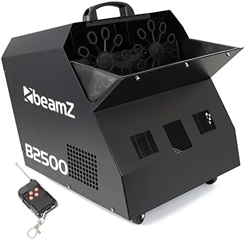 BeamZ B2500 - Automatische Seifenblasenmaschine Hochzeit Seifenblasen Maschine, inkl. Fernbedienung, 100 Watt, Bubble Machine, Seifenblasen Hochzeit Machine, Effektmaschine - Schwarz