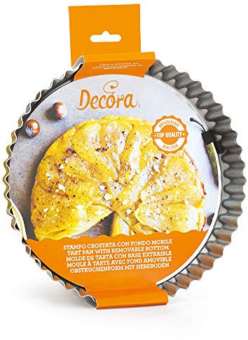 DECORA 0070017 Molde para Tarta con Fondo móvil, Antiadherente, Metal, Gris, Ø 30 X H 3,5 CM