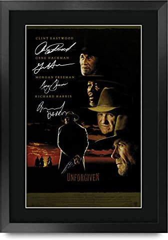 HWC Trading Unforgiven A3 Gerahmte Signiert Gedruckt Autogramme Bild Druck-Fotoanzeige Geschenk Für Clint Eastwood Filmfans