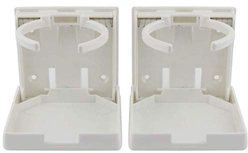 Ogrmar Lot de 2 Porte-gobelets réglables et Pliables pour Bateau/Caravane/Voiture/Camion/Camping-Car/camionnette Blanc