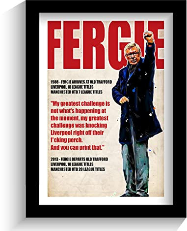 The Football Print Room - Manchester United - SIR Alex Ferguson - Framed Poster