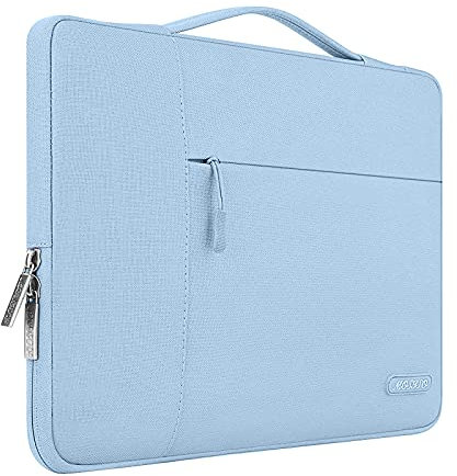 MOSISO Funda Portátil 13.3 Pulgadas, Compatible con MacBook Air 13 Air/Pro 13 / Pro 14, HP DELL ASUS Lenovo Notebook, Blandas Protectora Multifuncional Bolsa,Azul Aire