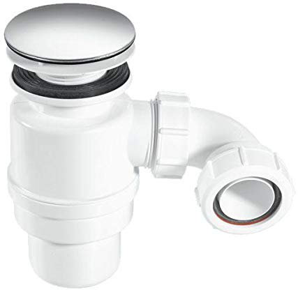 McAlpine 1� 80mm Seal Resealing Shower Trap - 70mm CP Stainless Steel Mushroom STW10-M