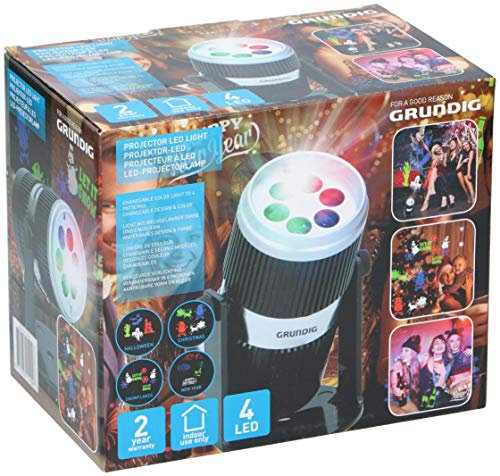 GRUNDIG LED Projektor Indoor 4 Weihnachtsdesigns für Fensterbeleuchtung Weihnachtsdeko