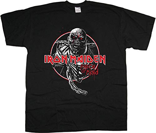 Iron Maiden Piece of Mind Circle Official Tee T-Shirt Mens Unisex (Medium) Black