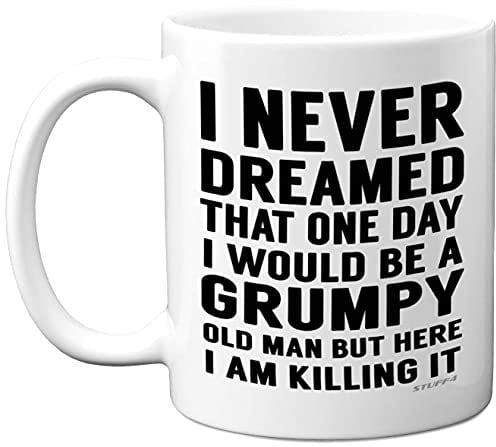 Stuff4 Grumpy Old Man Mug, Grandad Gifts, Dad, Father’s Day or Christmas Novelty Mug, Funny Gifts, Perfect Birthday Present, Funny for Men, 11oz White Ceramic Dishwasher Safe - Made in UK