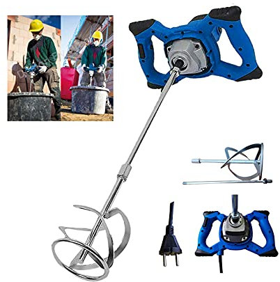 Rührwerk 2600W für Farbe, Beton, Mörtel, Putz, Kleber und Zement, mit 6-Gang-Getriebe, Soft-Start-Funktion, Arretierbarer Schalter, 0-1500 1/min Drehzahl, M14 Rührer
