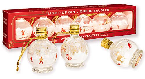 Gin Liqueur Baubles Winter Berry Flavour Light-Up 20% Vol. 6x0,05l in Geschenkbox
